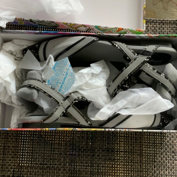 - Jeffrey Campbell Enrich Sandals, Size 7, Python - Picture 5 of 8